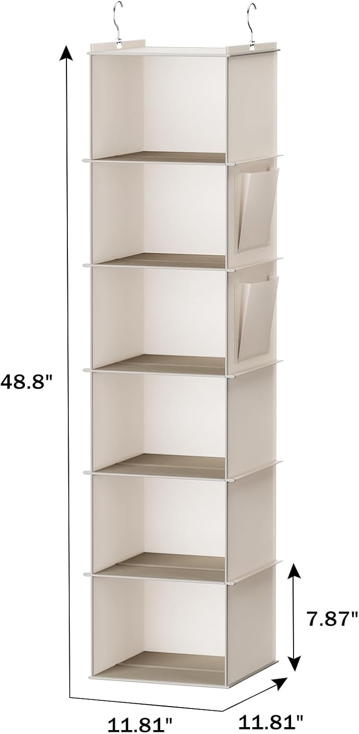 6-Shelf Fabric Hanging Closet Storage Organizer