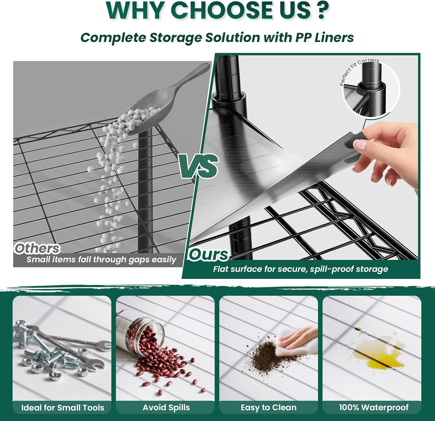 Heavy Duty Adjustable 5-Tier Wire Storage Shelving Unit