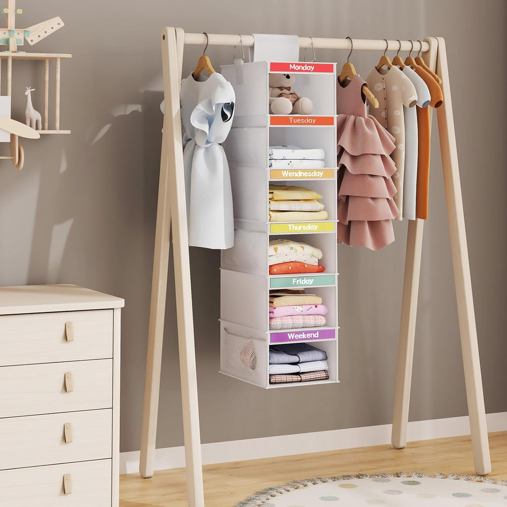 6-Shelf Hanging Kids Clothing Closet Organizer