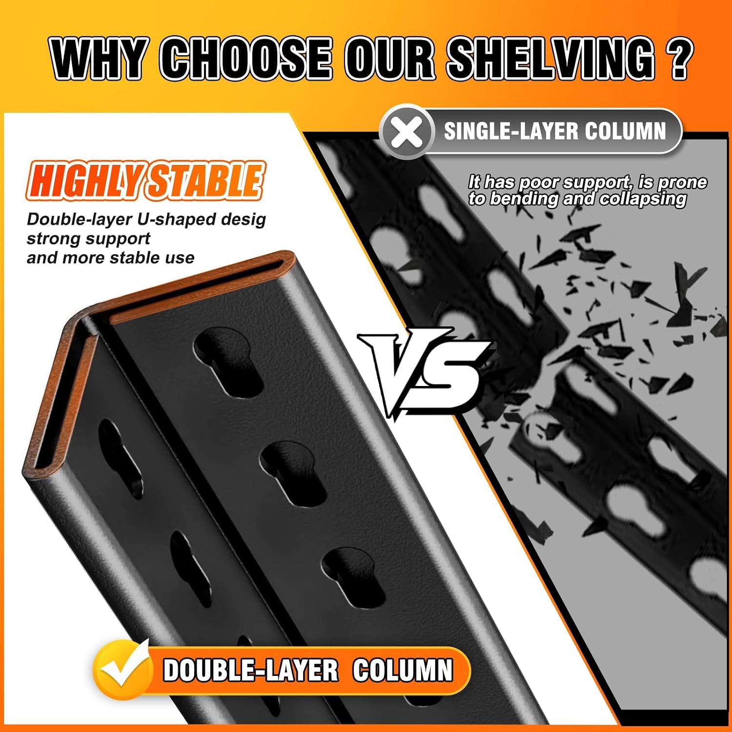 Heavy Duty Adjustable 5-Tier Steel Storage Shelving Unit