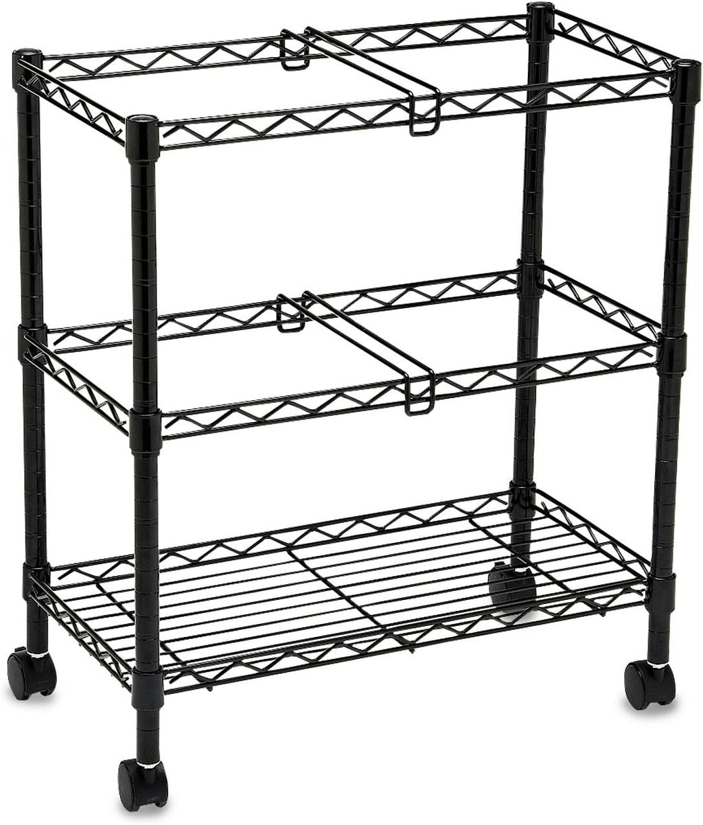 Two-Tier Steel Rolling Hanging File Cart Organizer