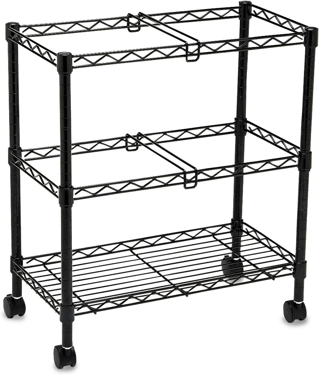 Two-Tier Steel Rolling Hanging File Cart Organizer