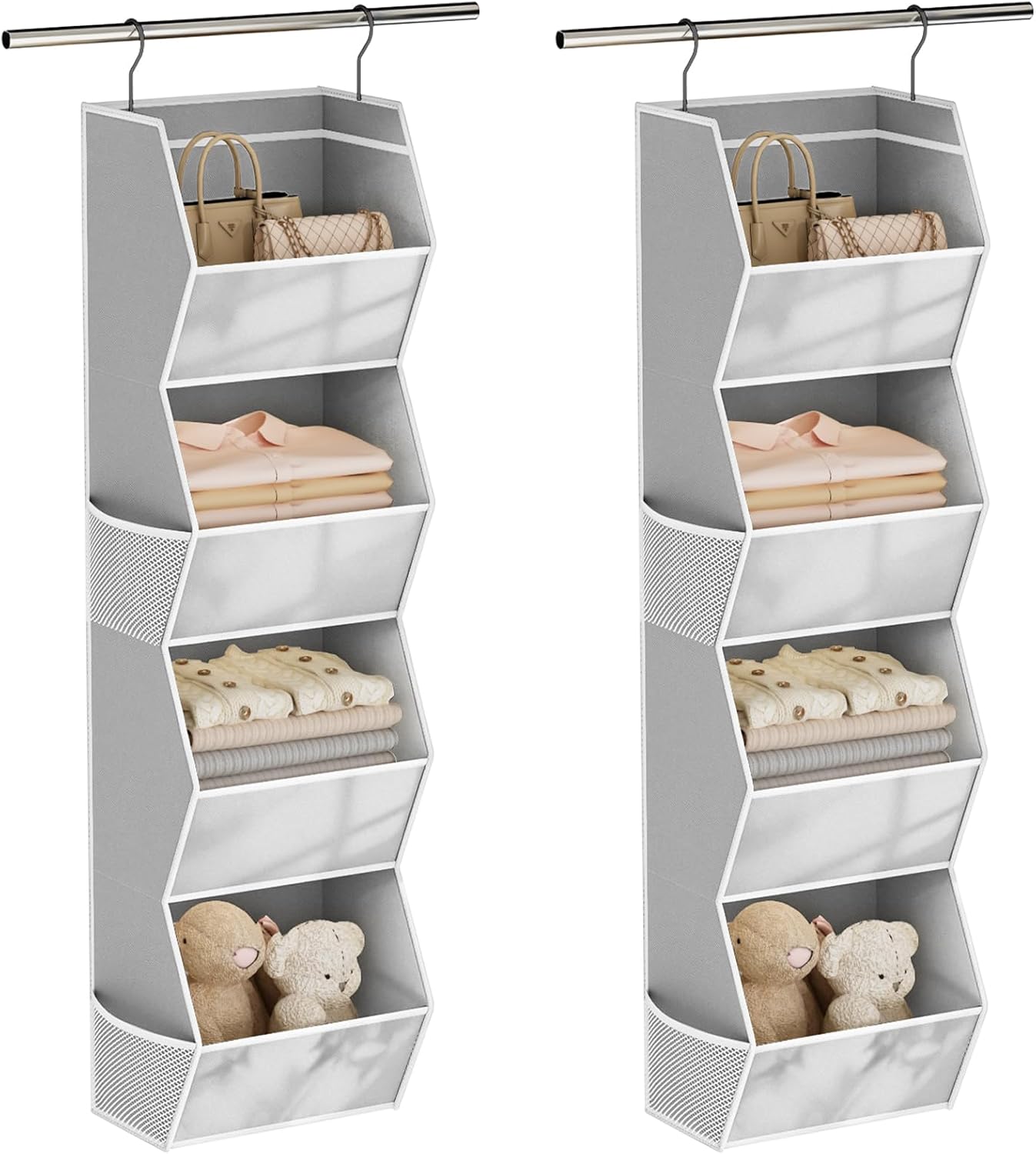 4-Shelf Kids Hanging Closet Storage Organizer