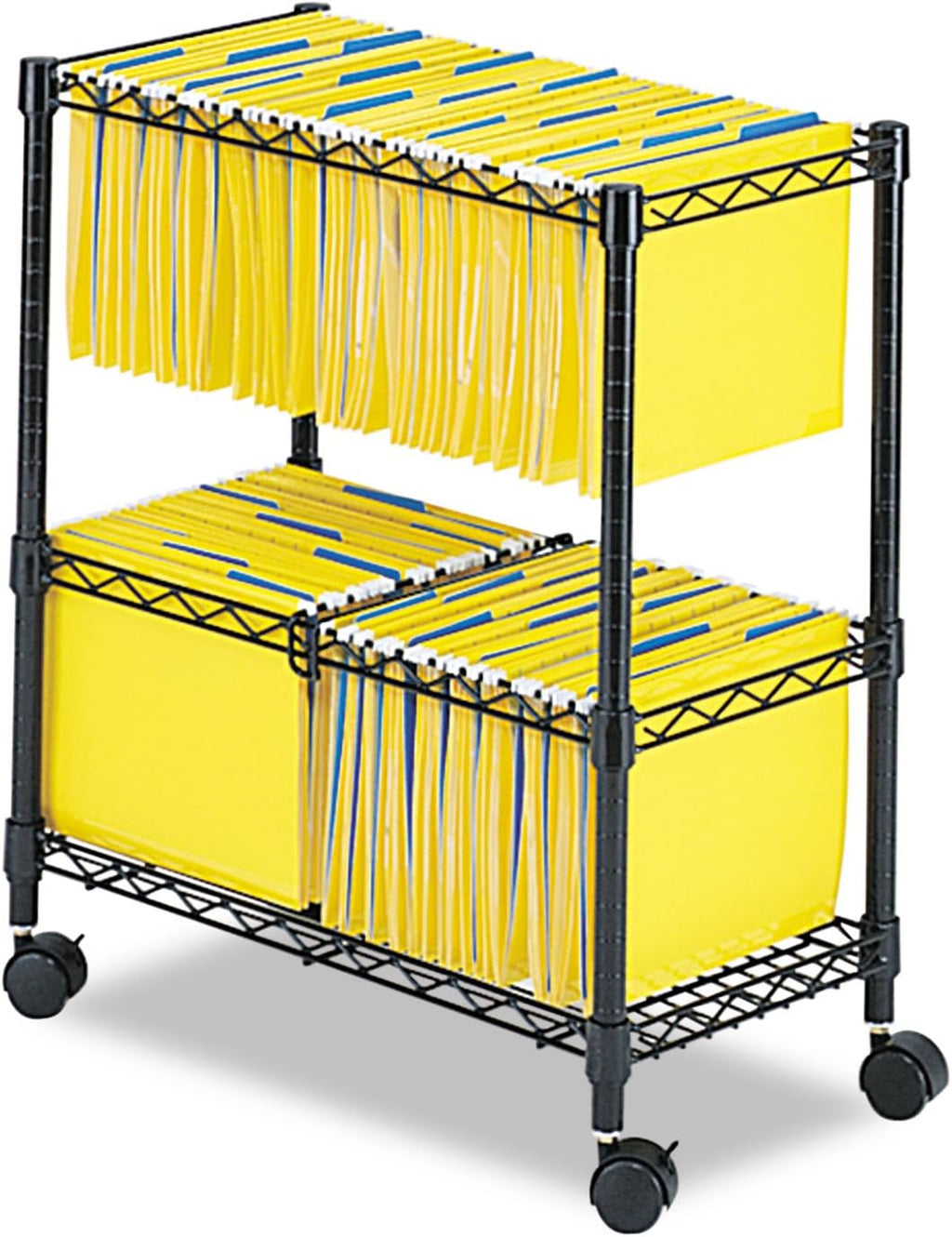 Two-Tier Steel Rolling Hanging File Cart Organizer