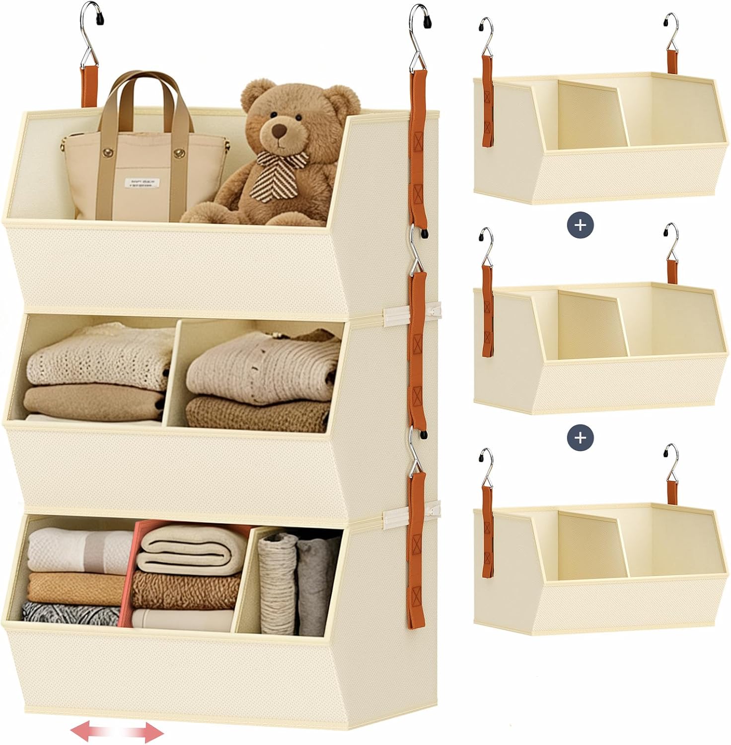 Collapsible Fabric Hanging Closet Storage Organizer