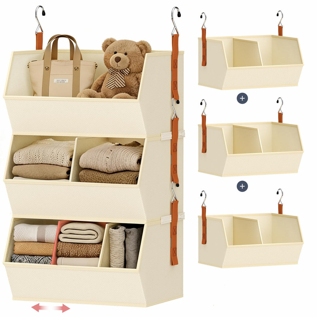 Collapsible Fabric Hanging Closet Storage Organizer