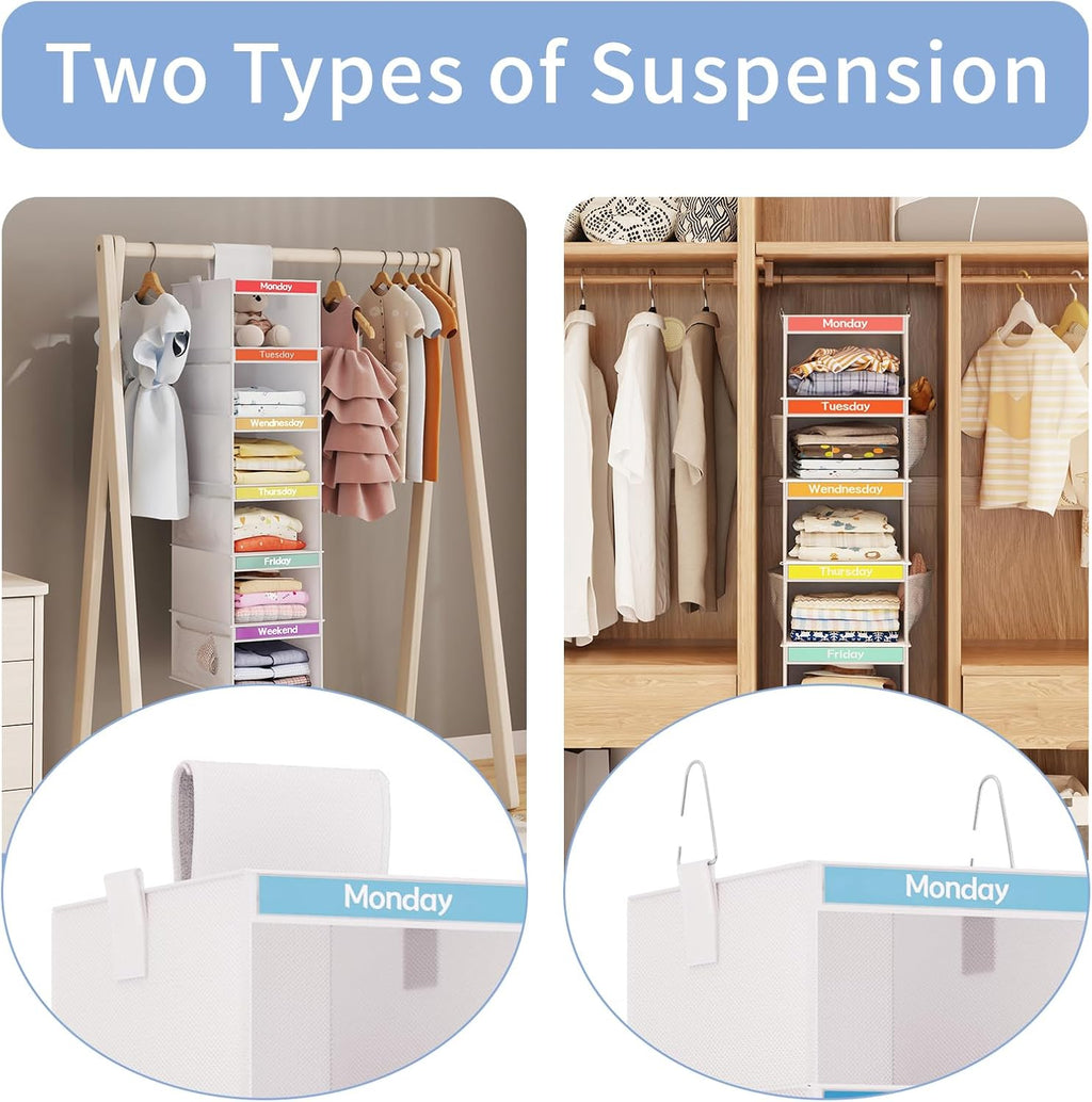 6-Shelf Hanging Kids Clothing Closet Organizer