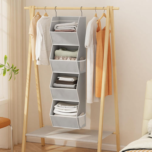 4-Shelf Kids Hanging Closet Storage Organizer