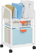 Mobile Rolling File Cart with Lockable Wheels