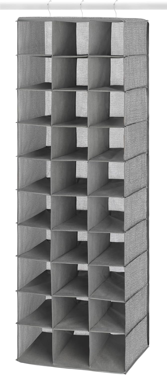 30-Pocket Hanging Fabric Shoe Closet Organizer