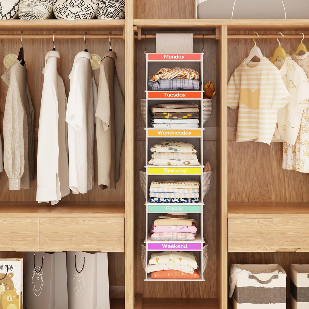 6-Shelf Hanging Kids Clothing Closet Organizer