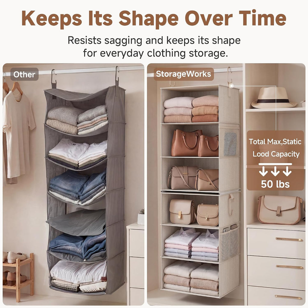 Separable Hanging 6-Shelf Closet Storage Organizer