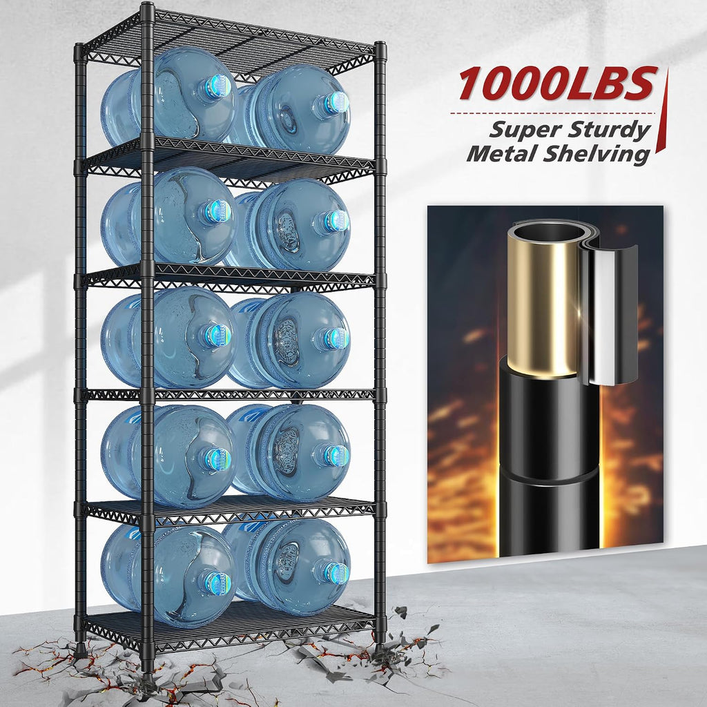 Heavy Duty Adjustable 6-Tier Metal Storage Shelving Unit