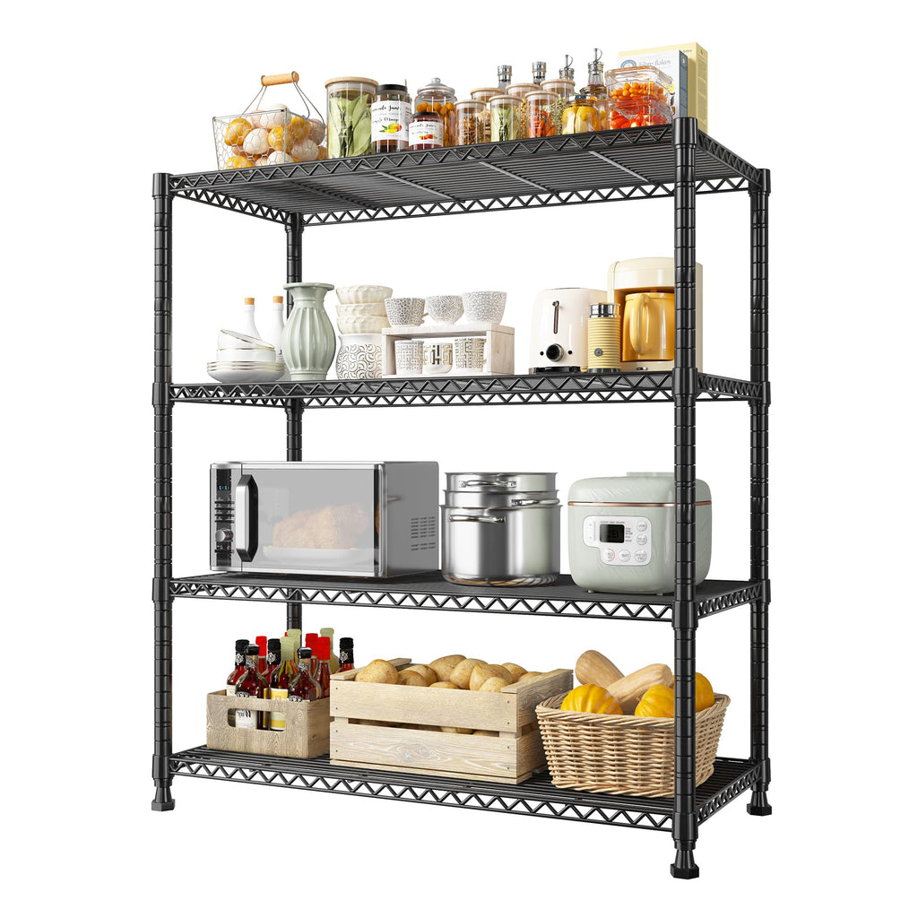 Heavy Duty Adjustable 4-Tier Wire Storage Shelving Unit