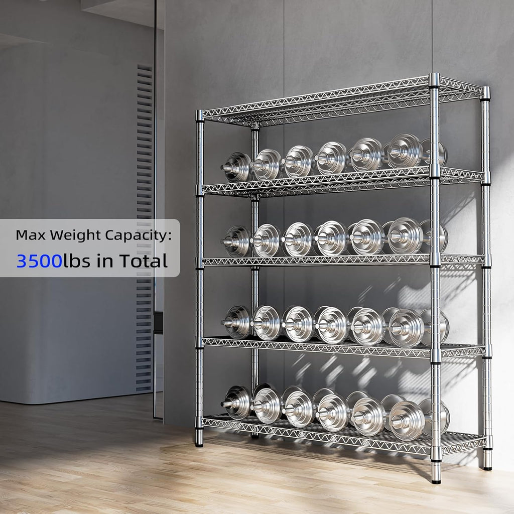 Heavy Duty 5-Tier Metal Wire Storage Shelving Unit