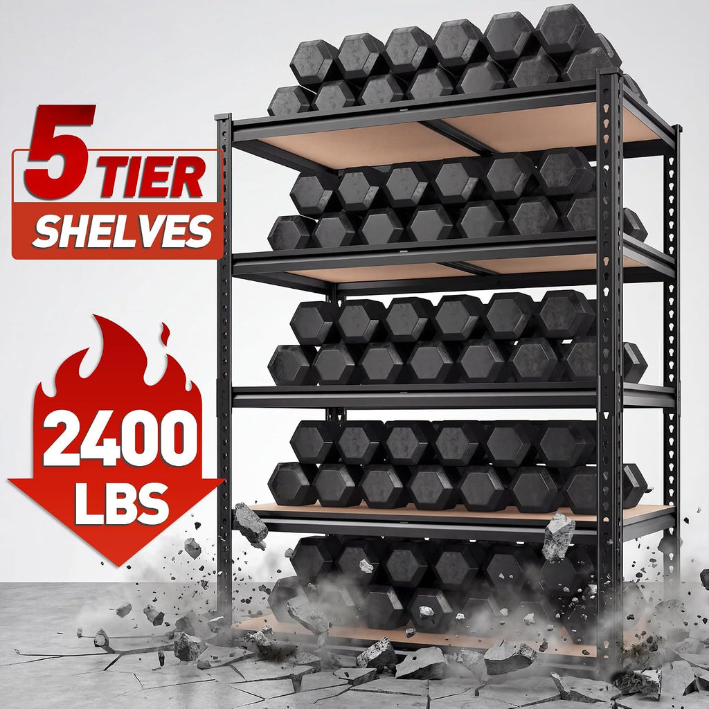Heavy Duty Adjustable 5-Tier Metal Storage Shelving