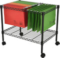 Metal Rolling File Cart for Office Document Storage
