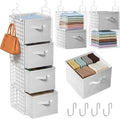 4-Tier Hanging Closet Organizer With Drawers