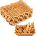 Stackable Rectangular Imitation Rattan Serving Baskets