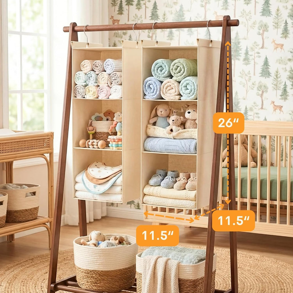 3-Tier Cotton Dual Hanging Closet Organizer （9 words）