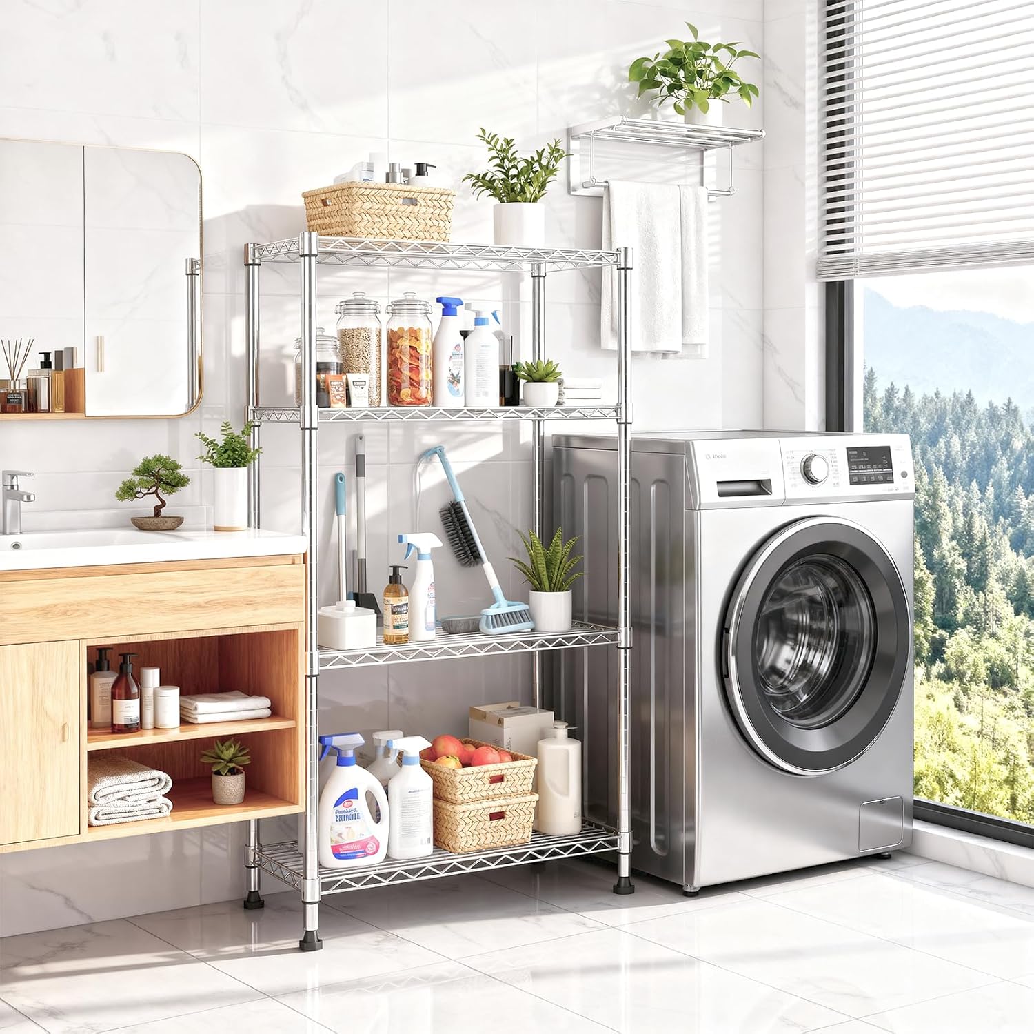 Adjustable Heavy Duty Metal Wire Storage Shelving Unit