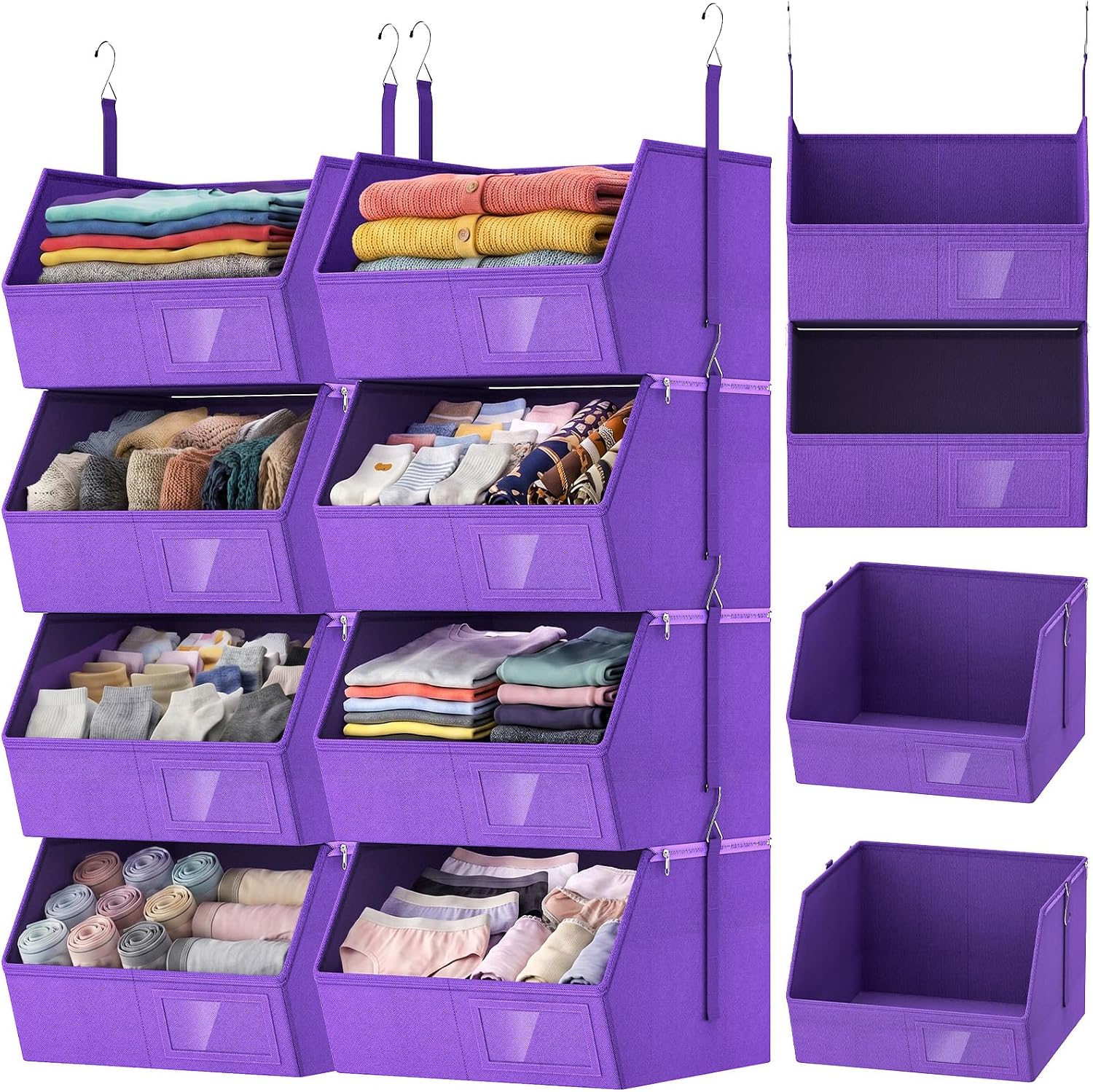 4-Tier Detachable Hanging Closet Storage Organizer