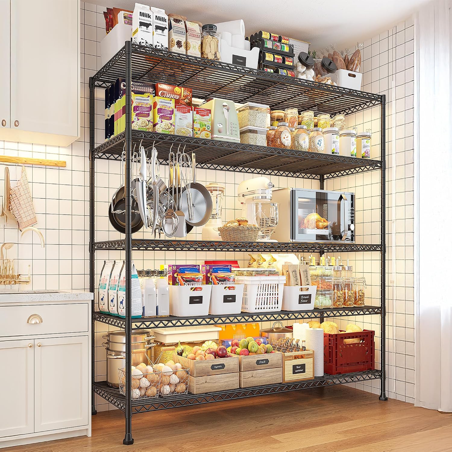 Heavy Duty Adjustable 5-Tier Metal Storage Shelving Unit