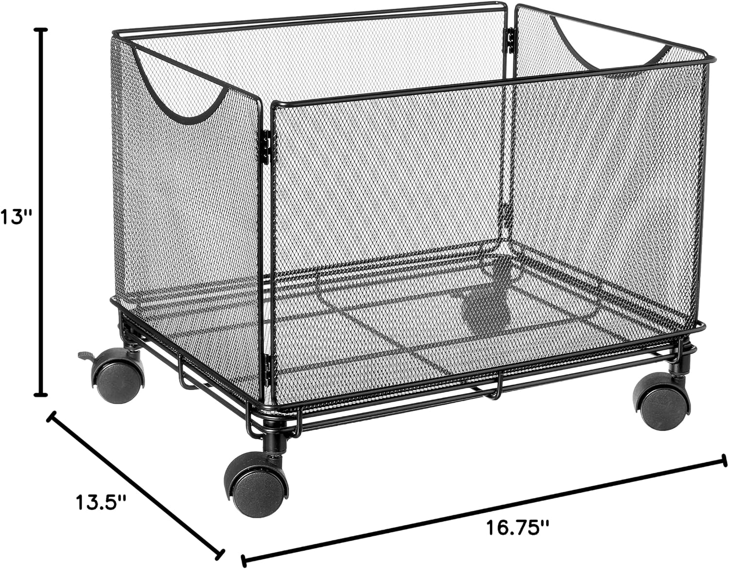 Mesh Steel Rolling Cart for Letter File Storage