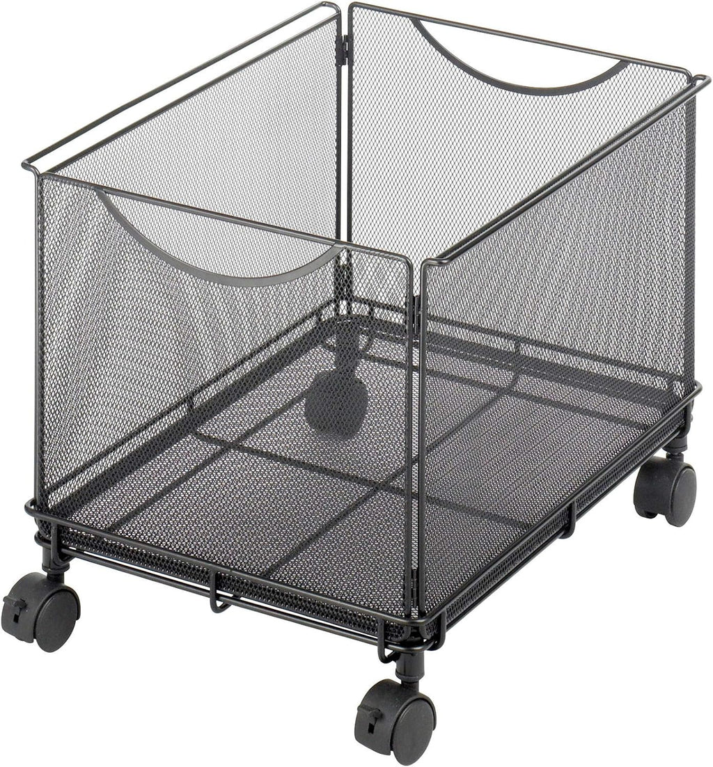 Mesh Steel Rolling Cart for Letter File Storage