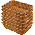 Rectangular Poly Rattan Woven Serving Baskets Set