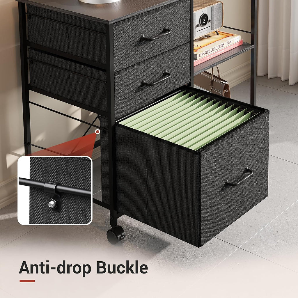 Fabric Rolling File Cabinet Printer Stand Organizer